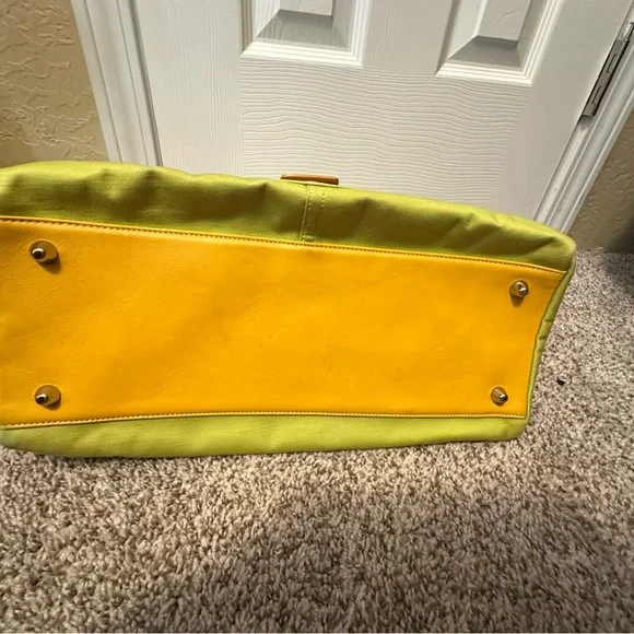 Coach Vintage Tote Bag, Yellow and Lime Green - Picture 12 of 15